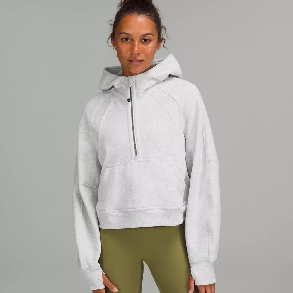 Lululemon Scuba Oversized Half-Zip Hoodie - Heathered Ultra Light Grey